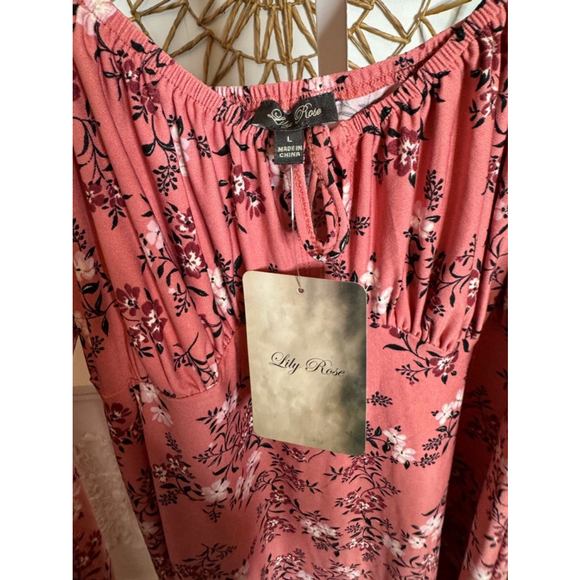 Women's Lily Rose‎ Pink Floral Dress Size L - Picture 4 of 5